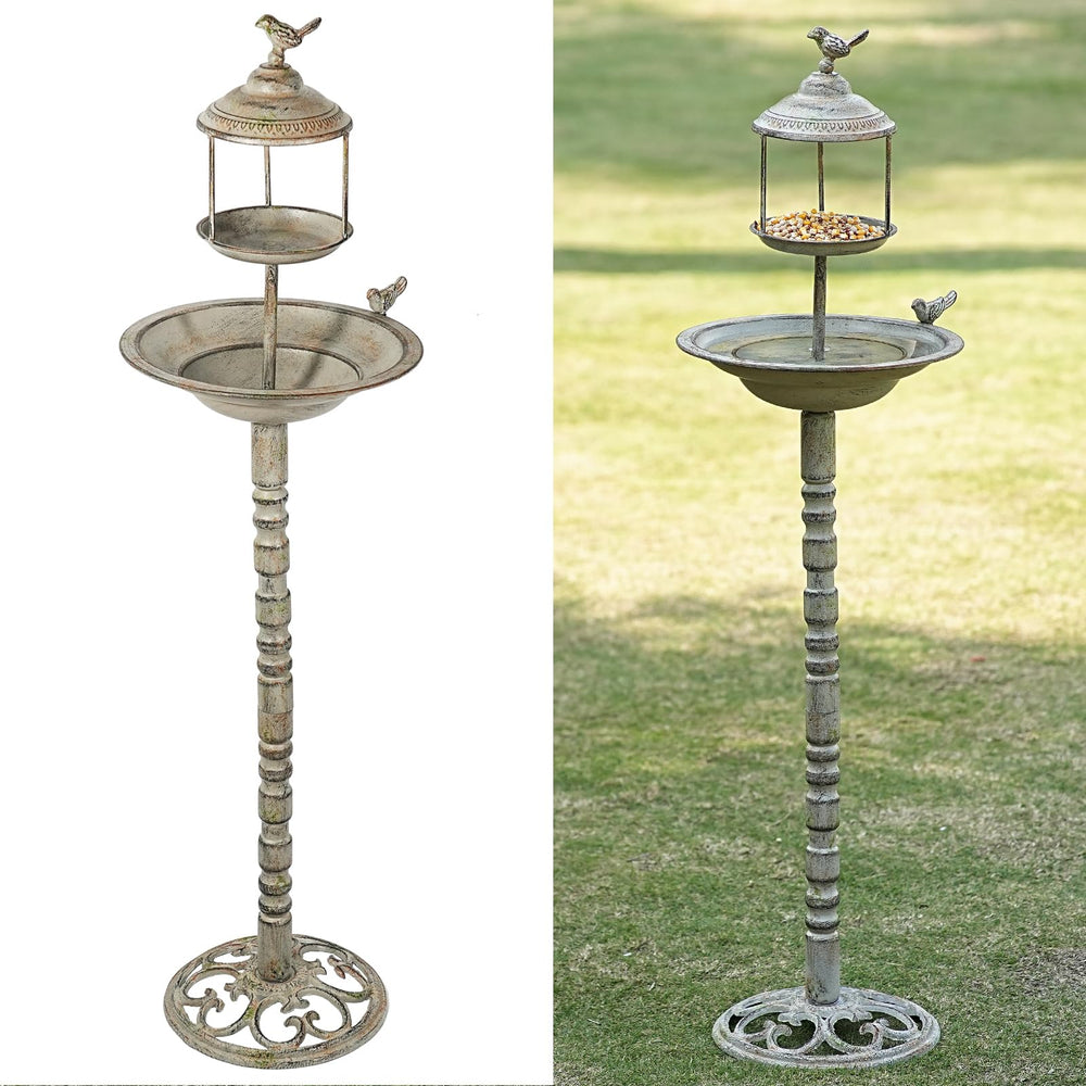 MNRYLKB front view showing full bird bath and feeder, adds visual garden appeal