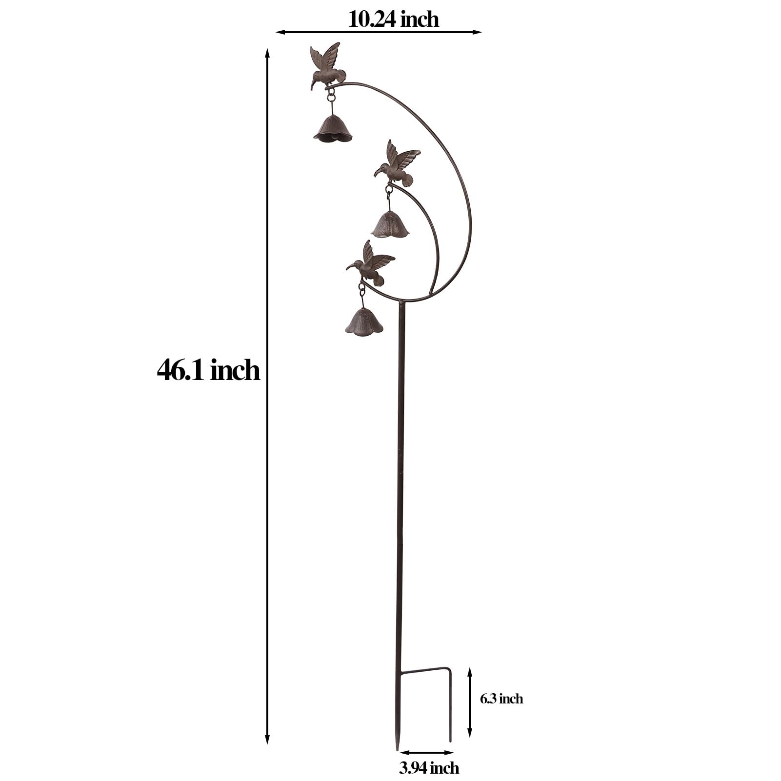 MNRYLKB detailed shot of cast-iron bells under birds demonstrating crisp wind chime sound