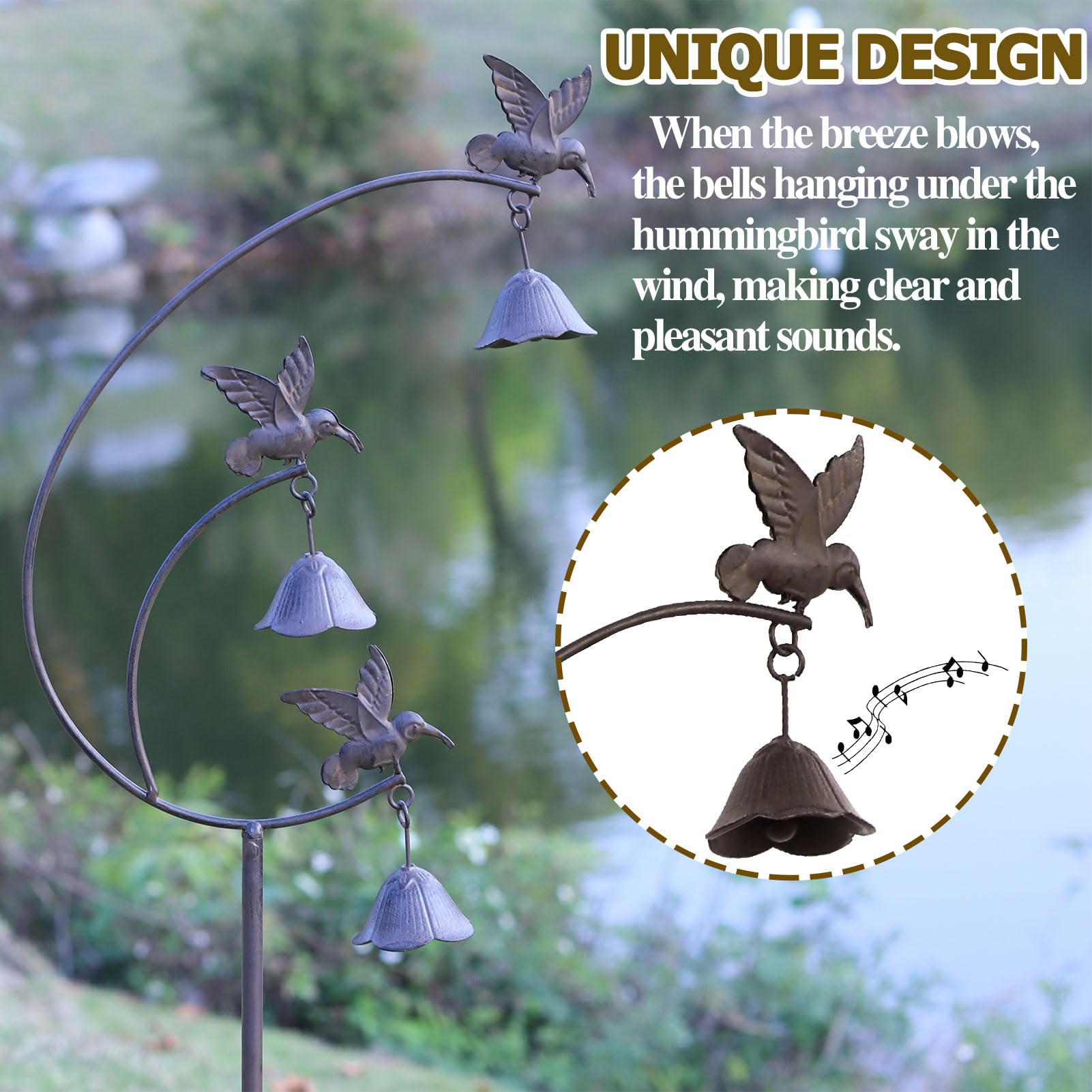 MNRYLKB close-up of hand-painted hummingbird figures highlighting color and textured details