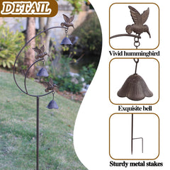 MNRYLKB garden stake placed in a flower bed showing movement and decorative appeal