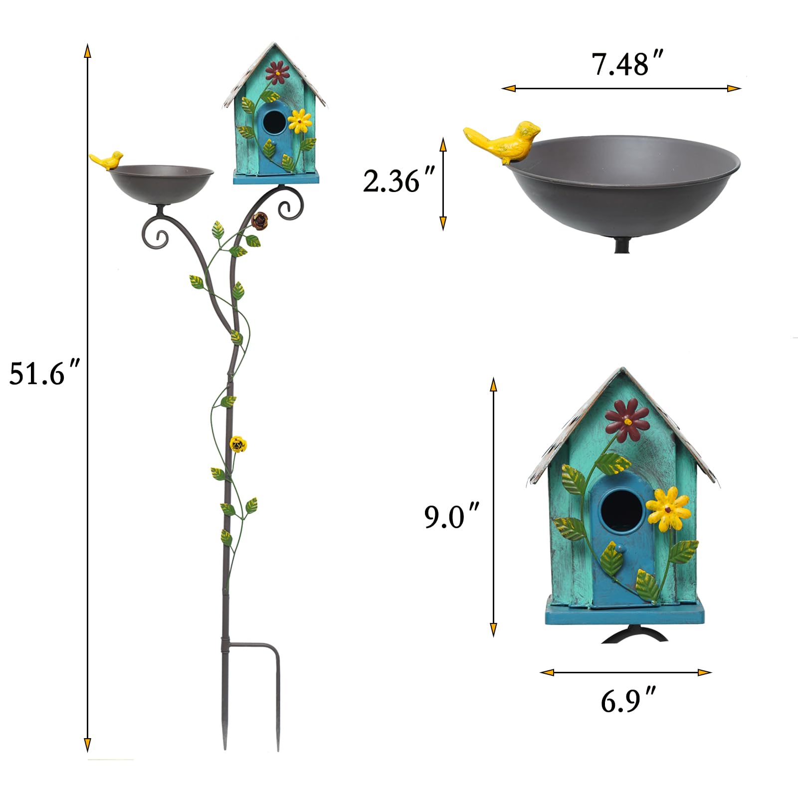 MNRYLKB installed in a flowerbed adding visual charm and bird attraction