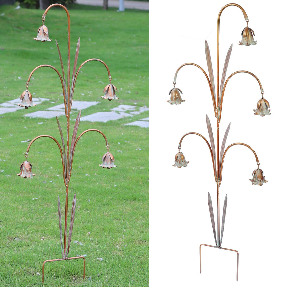 MNRYLKB front view of metal flower stake showing color and shape benefits