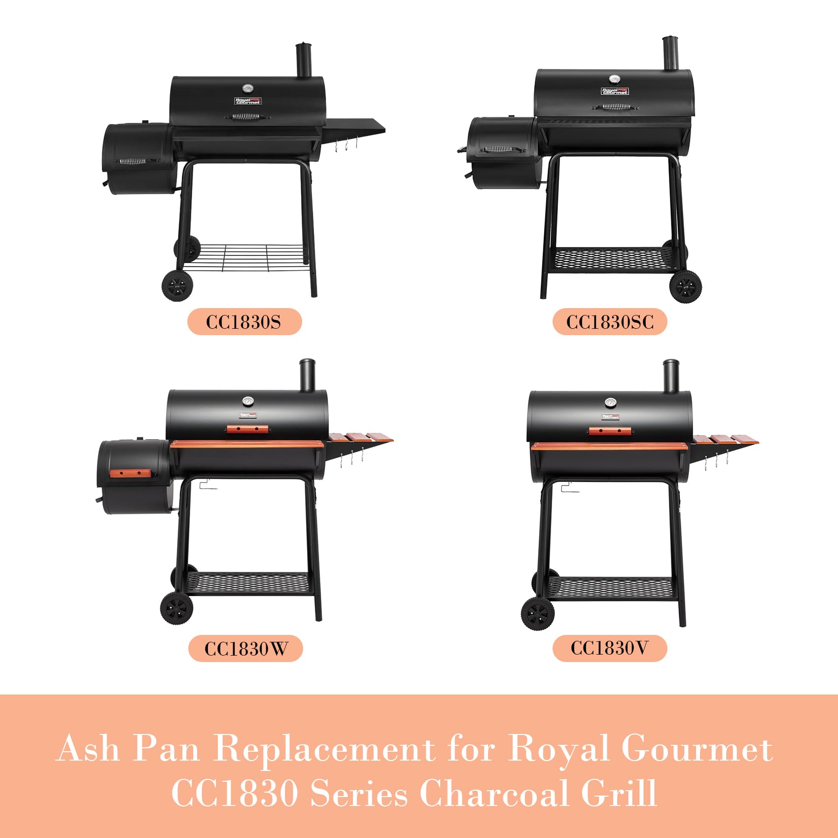 MOASKER ash pan close-up of gray-coated steel surface resisting corrosion