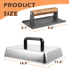 MOASKER cast iron press top detail highlighting solid construction and control