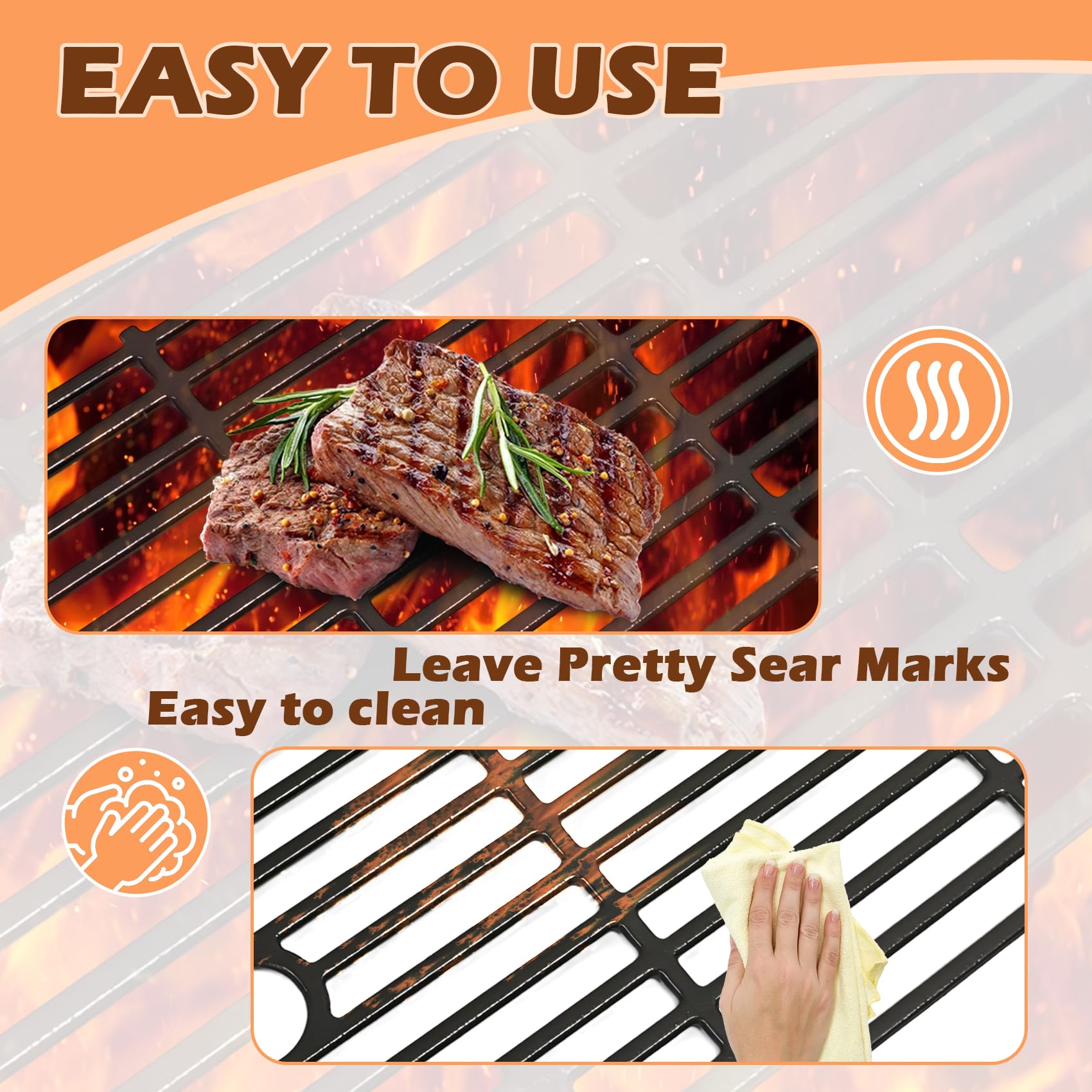 MOASKER cleaning and seasoning tools with grates showing easy maintenance benefit
