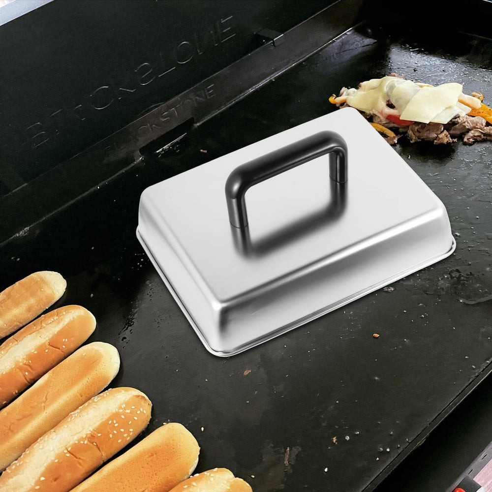 MOASKER dome edge and handle closeup showing stainless finish and easy grip