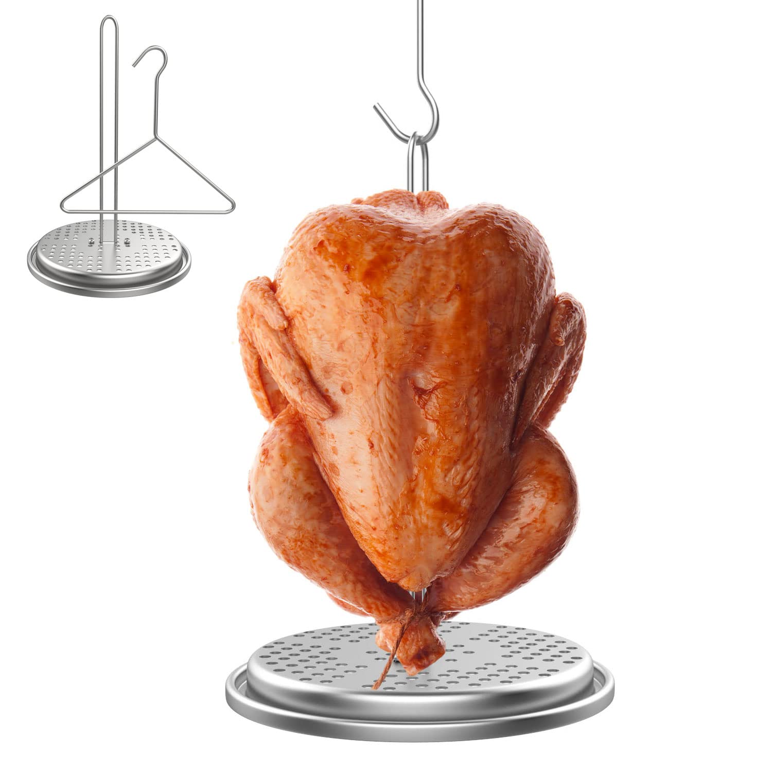MOASKER front view of turkey rack showing upright support and stable base benefit
