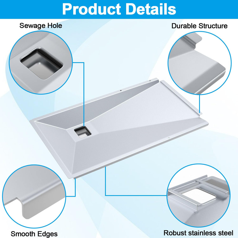 MOASKER grease tray side profile highlighting durable stainless-steel construction