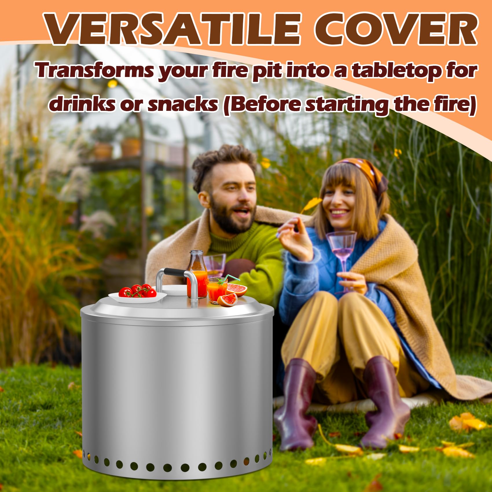 MOASKER lid used as tabletop with drinks, adding outdoor convenience