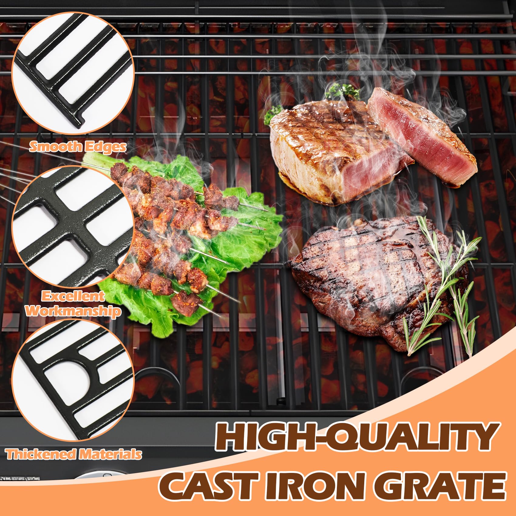MOASKER seared steak on grate showing improved sear marks and flavor enhancement