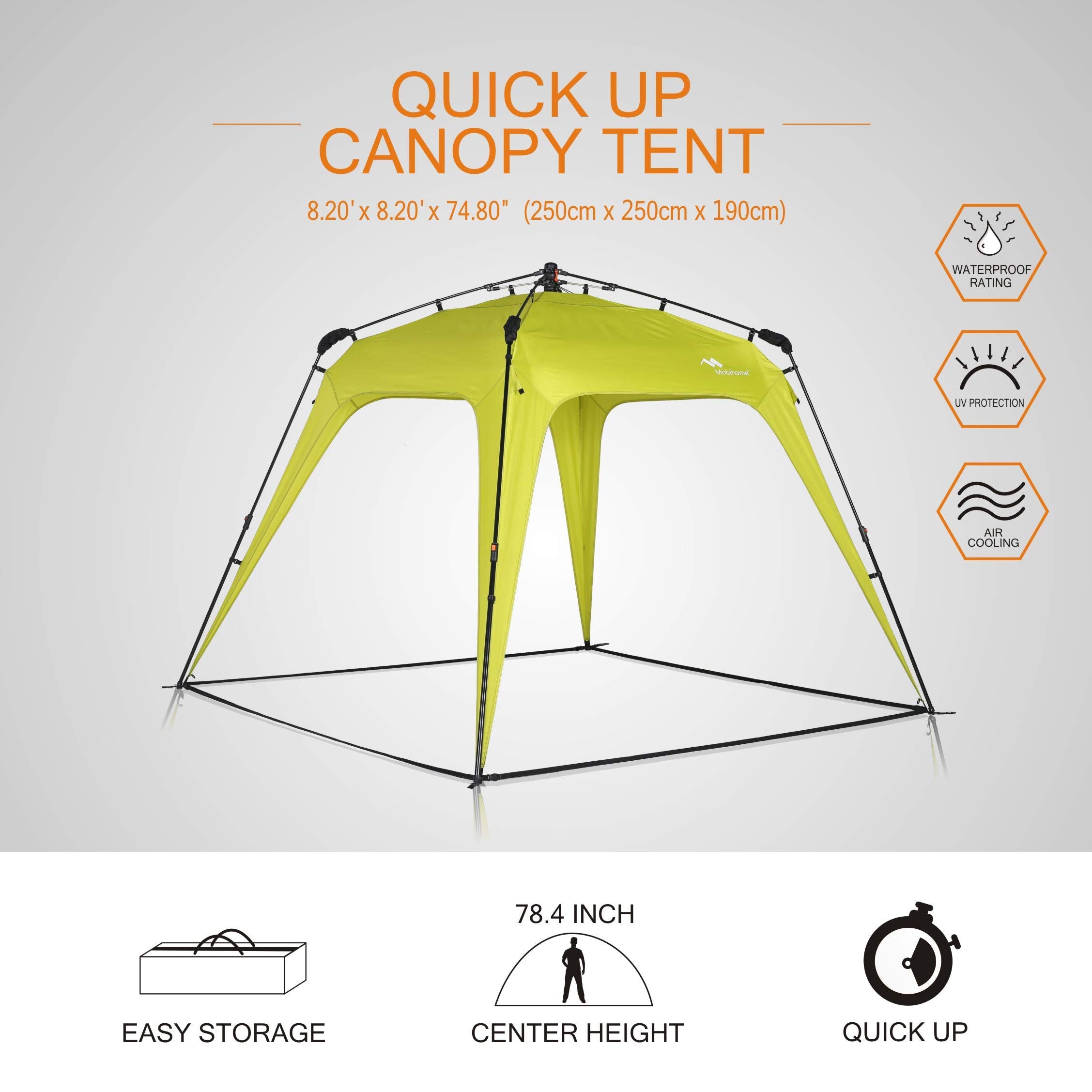 Mobihome detachable flap attachment demonstrating extra sun coverage