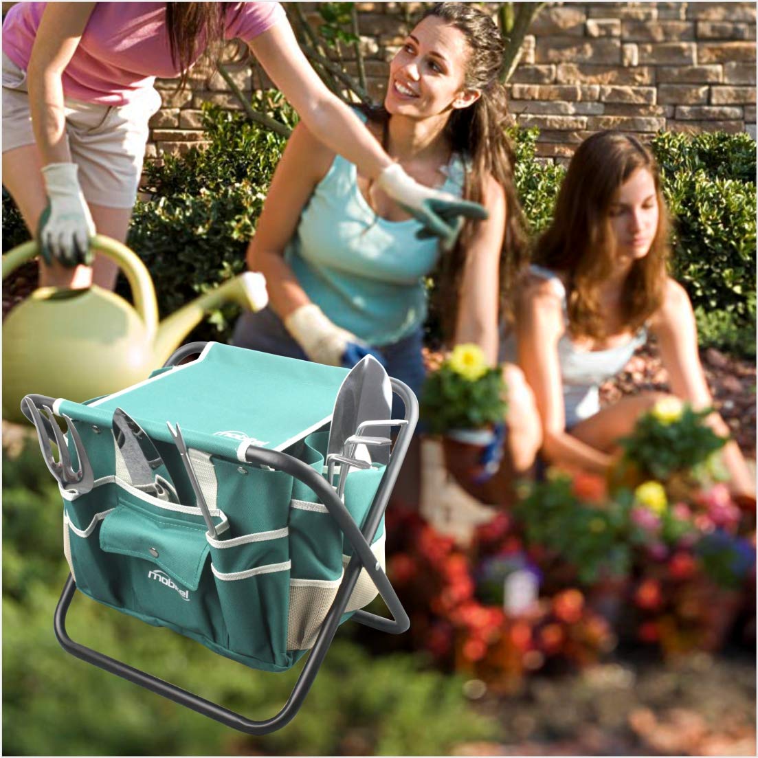 mobitel gardening scene in use shows comfort and efficient planting