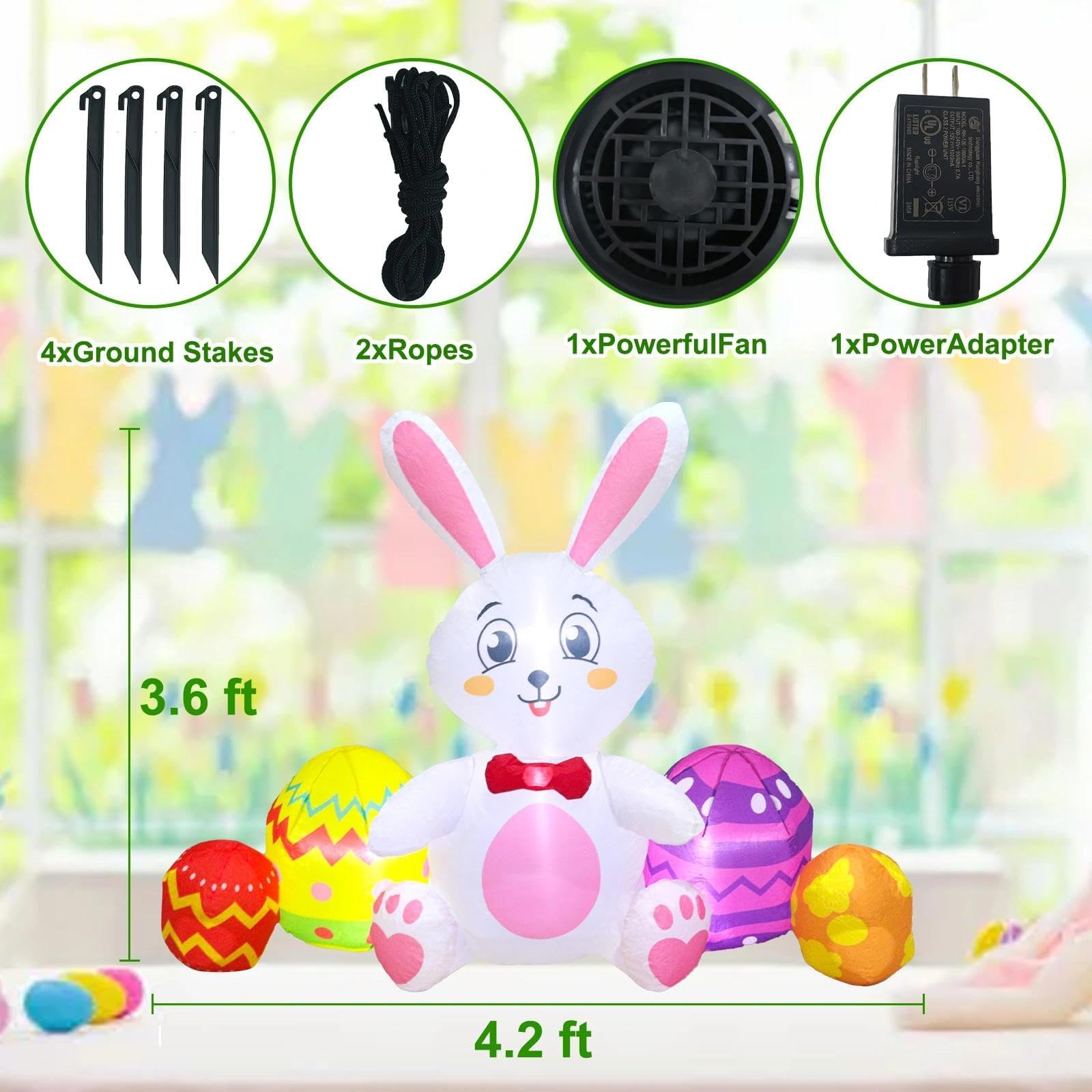 Mobpqable side profile with scale to show 4.2 ft bunny size advantage