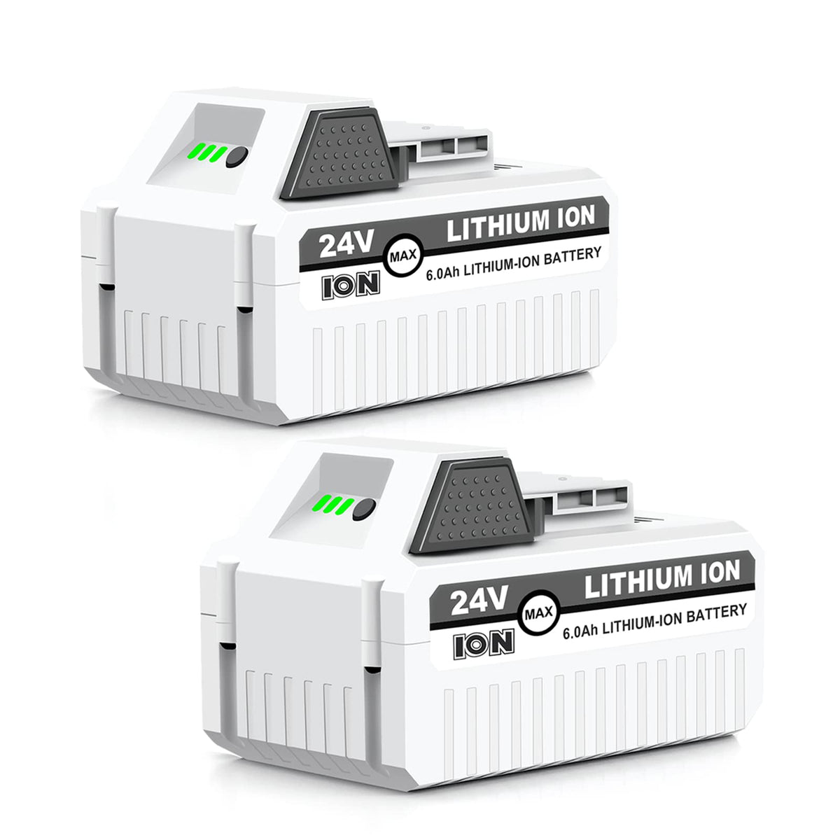 Moccdor front view of 24V 6.0Ah battery showing reliable power