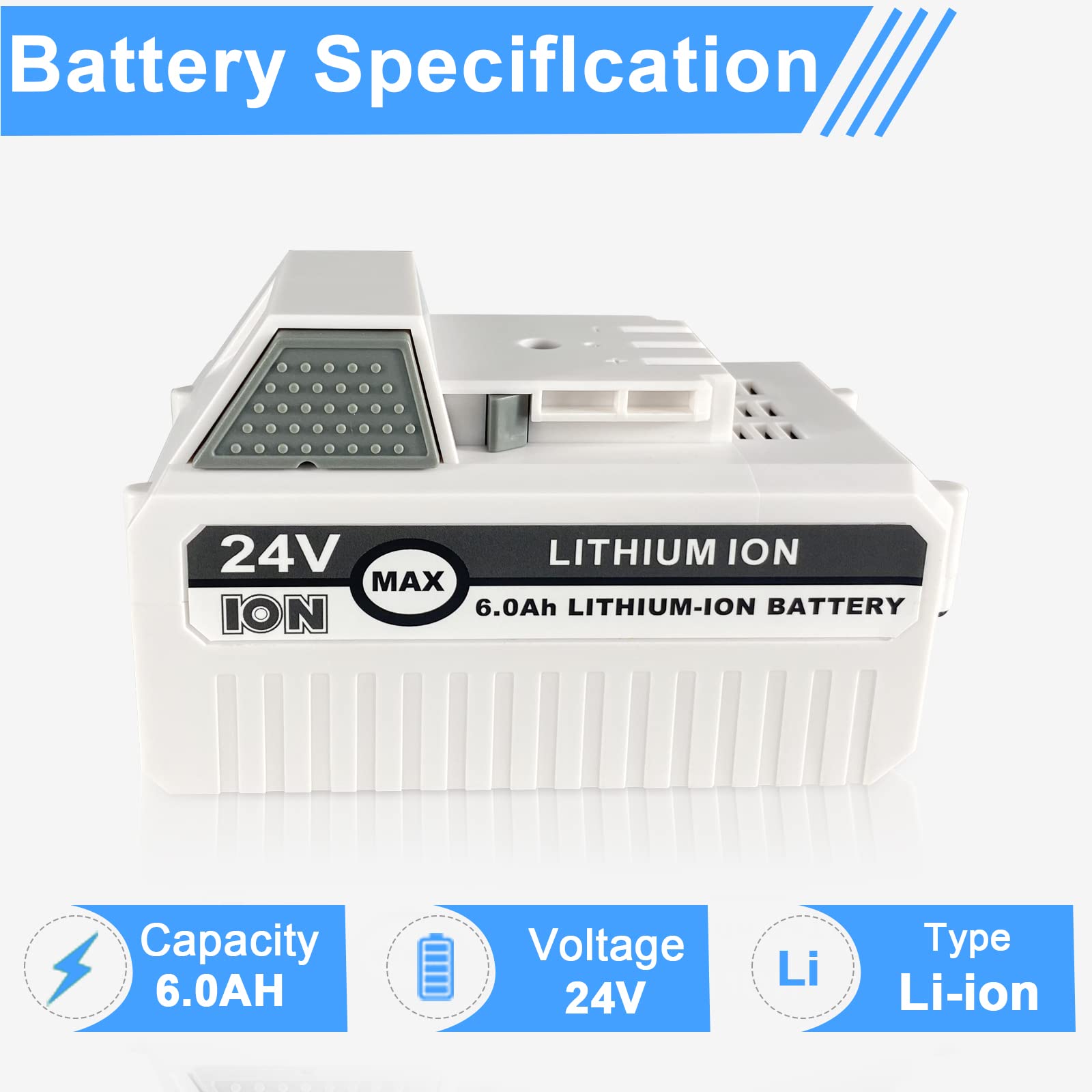 Moccdor battery installed in Snow Joe tool for extended runtime