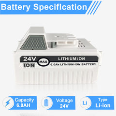 Moccdor battery installed in Snow Joe tool for extended runtime
