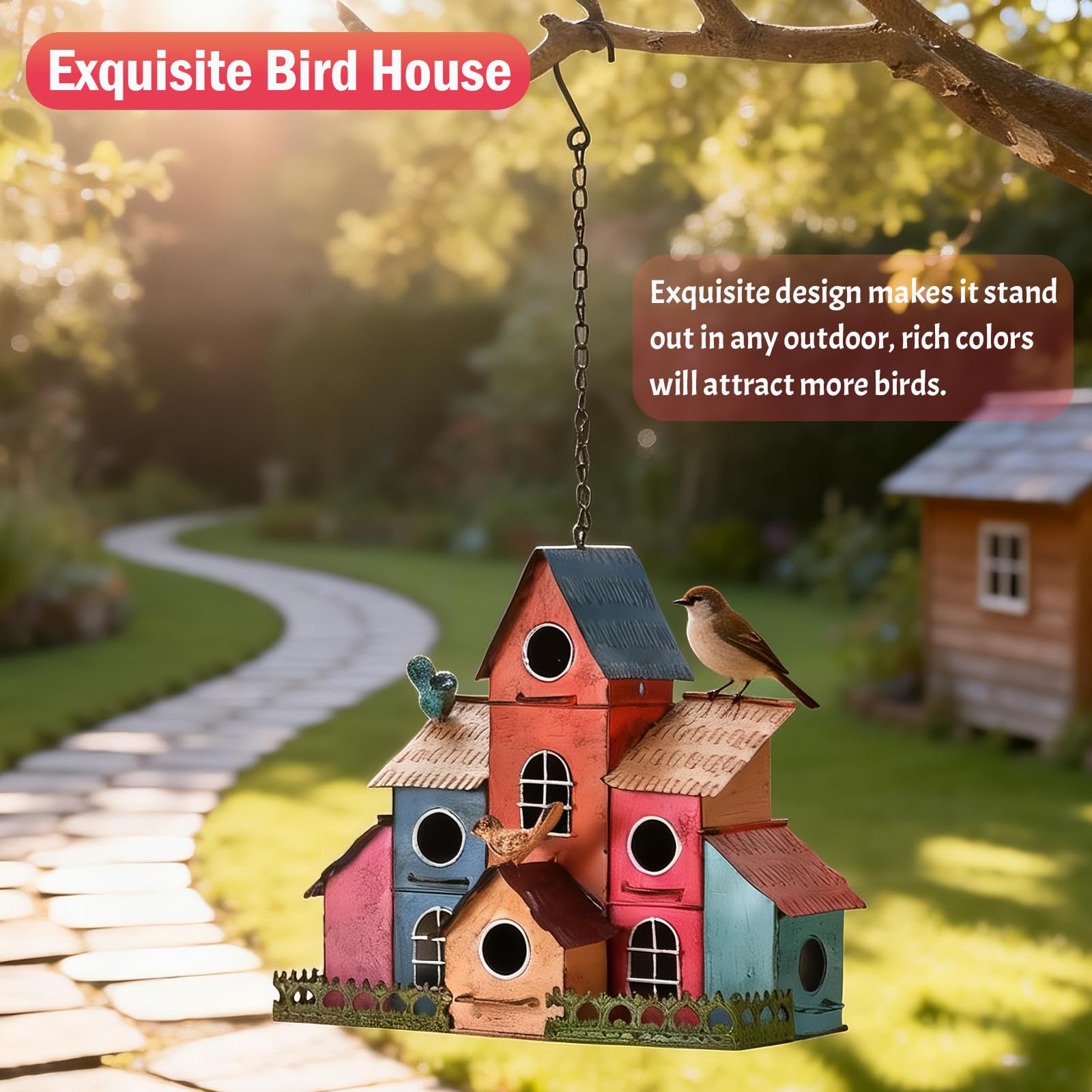 MOCOME rooftop birds decoration adds visual charm to garden