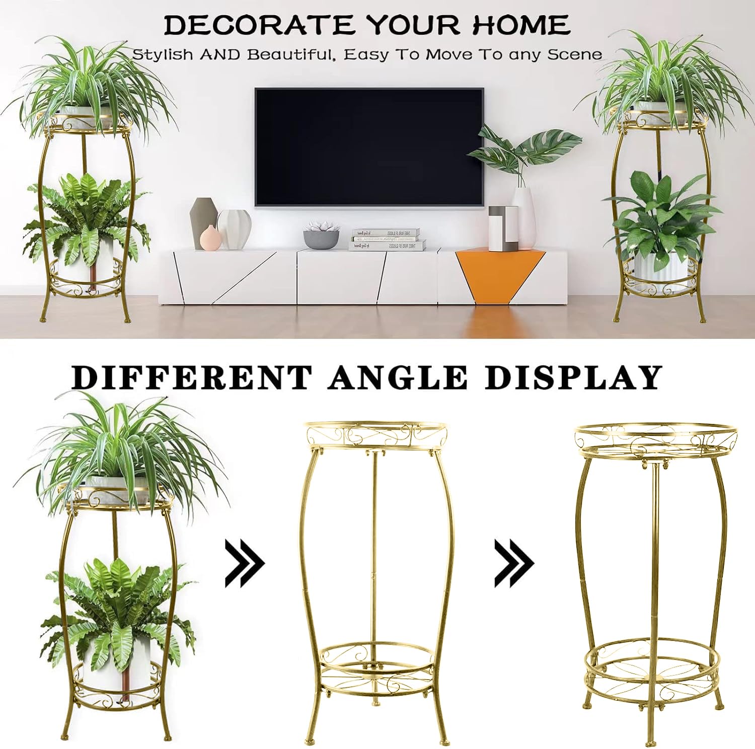 MOCORY plant stand in balcony setting displaying multiple potted plants