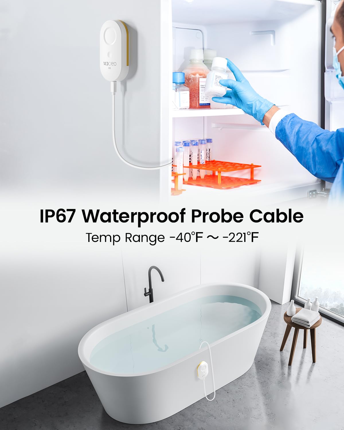 MOCREO LS2 probe inside refrigerator preserving door seal and accurate cooling
