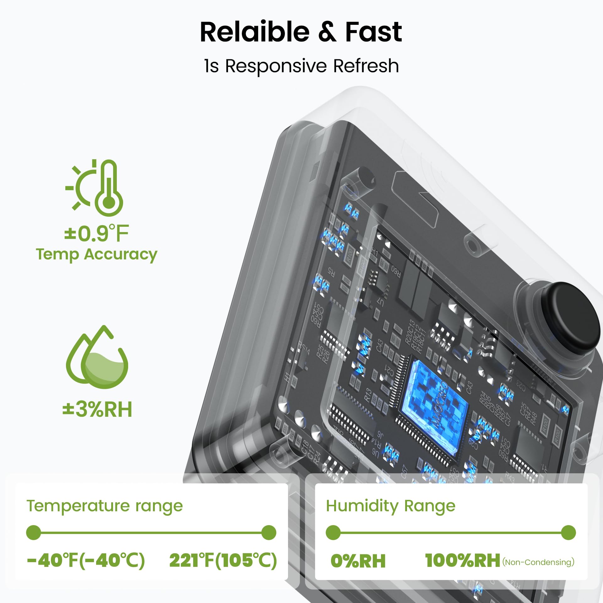 MOCREO unit USB‑C port view for reliable continuous power