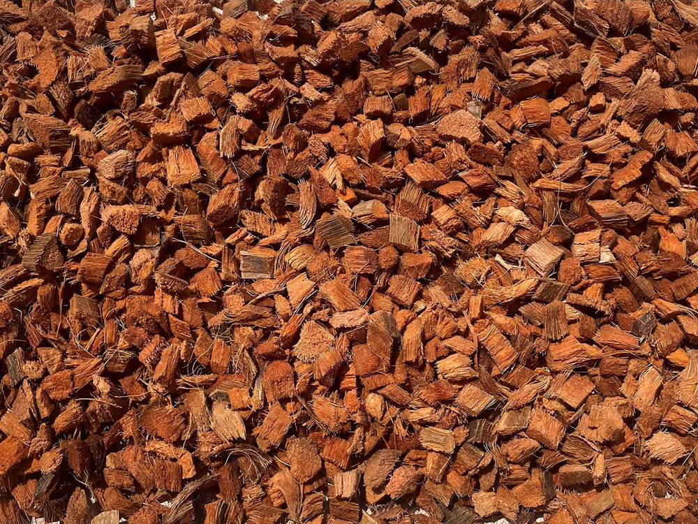 MODELLOR close-up of chunky coco chips texture improving aeration and drainage
