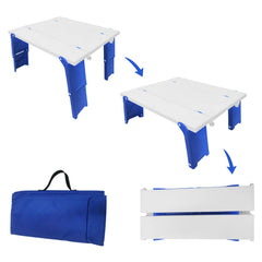 Modern-Depo front view of assembled beach table showing stable surface and compact footprint