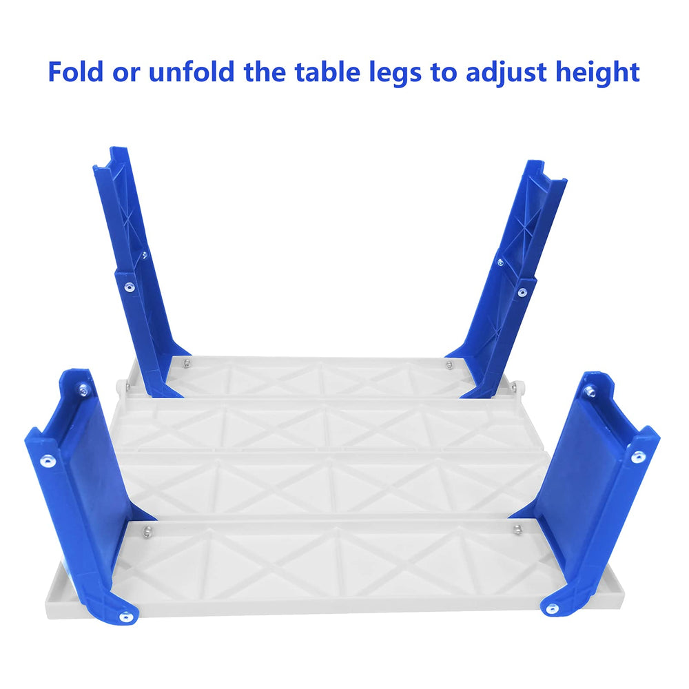 Modern-Depo table in use on sand holding drinks and snacks for convenience