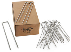 Modern Grower front pack of 100 stainless staples showing quantity and finish for durability
