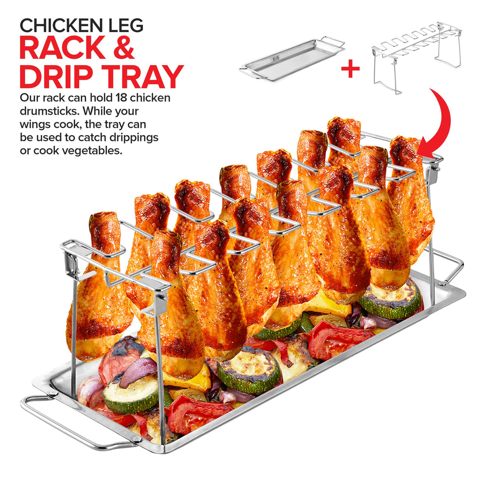 Modern Innovations folded roaster tray compact for storage, saving space in your kitchen