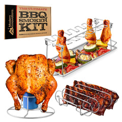 Modern Innovations full grill rack kit displayed, organized and ready to expand smoker capacity