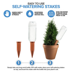 Modern Innovations spike inserted in a pot keeping plant soil consistently moist