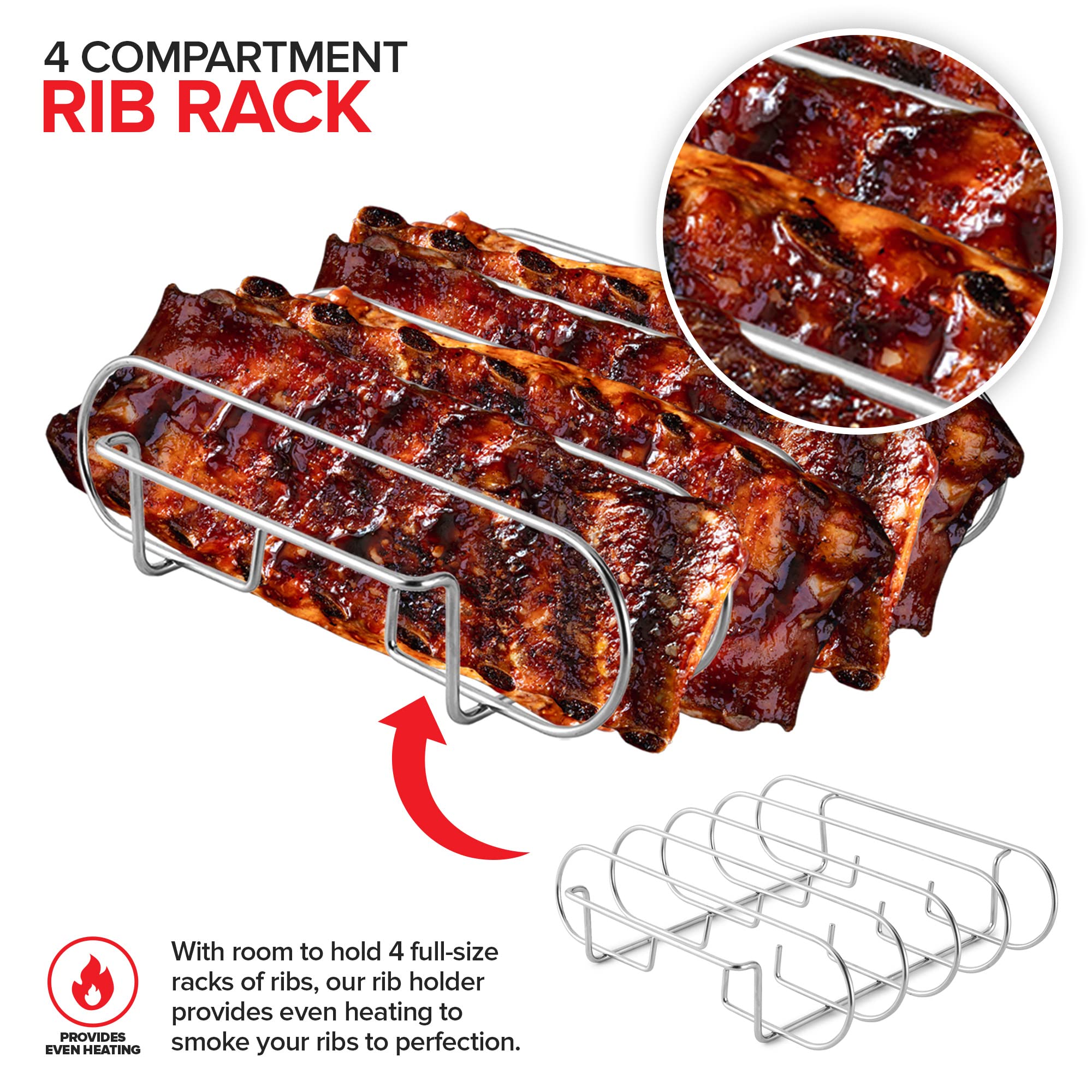 Modern Innovations roaster tray catching drippings, protecting grill and simplifying cleanup