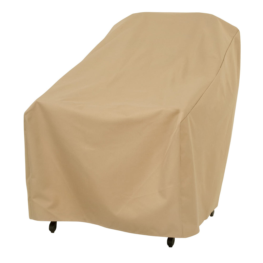 Modern Leisure front view of khaki patio chair cover protecting chair