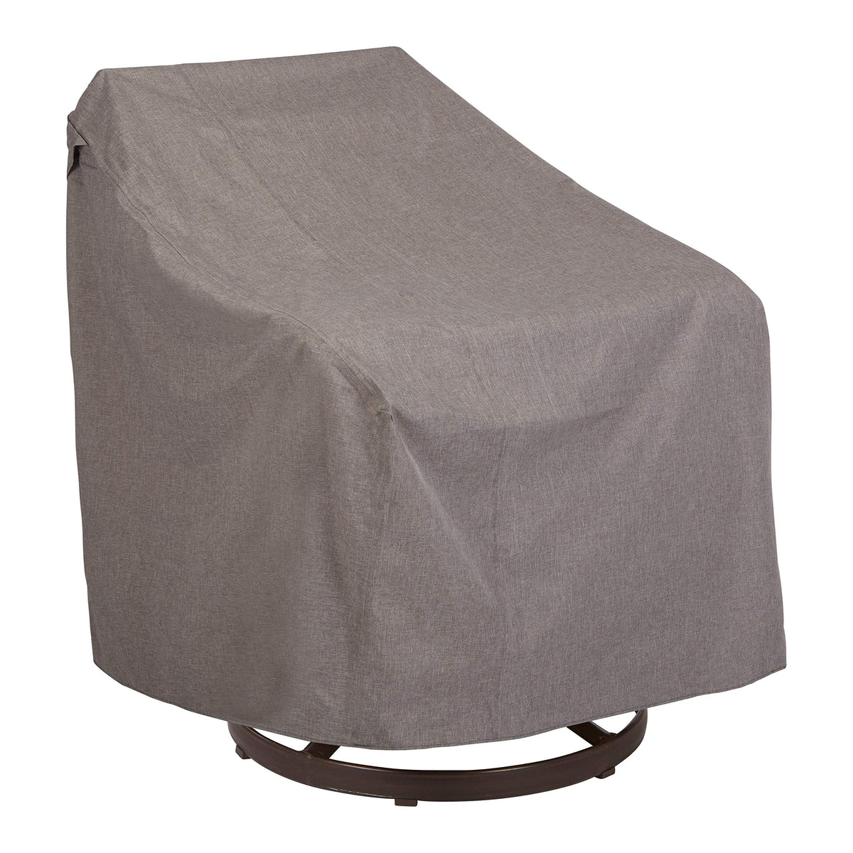 Modern Leisure front view of covered swivel lounge chair protecting cushions