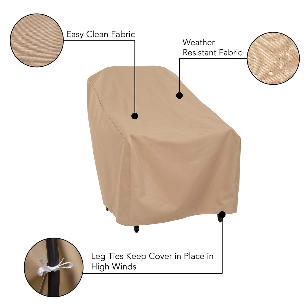 Modern Leisure tie closure detail securing cover during wind