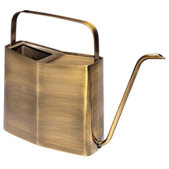 Modern Sprout brass watering can front view showing elegant finish and durable build