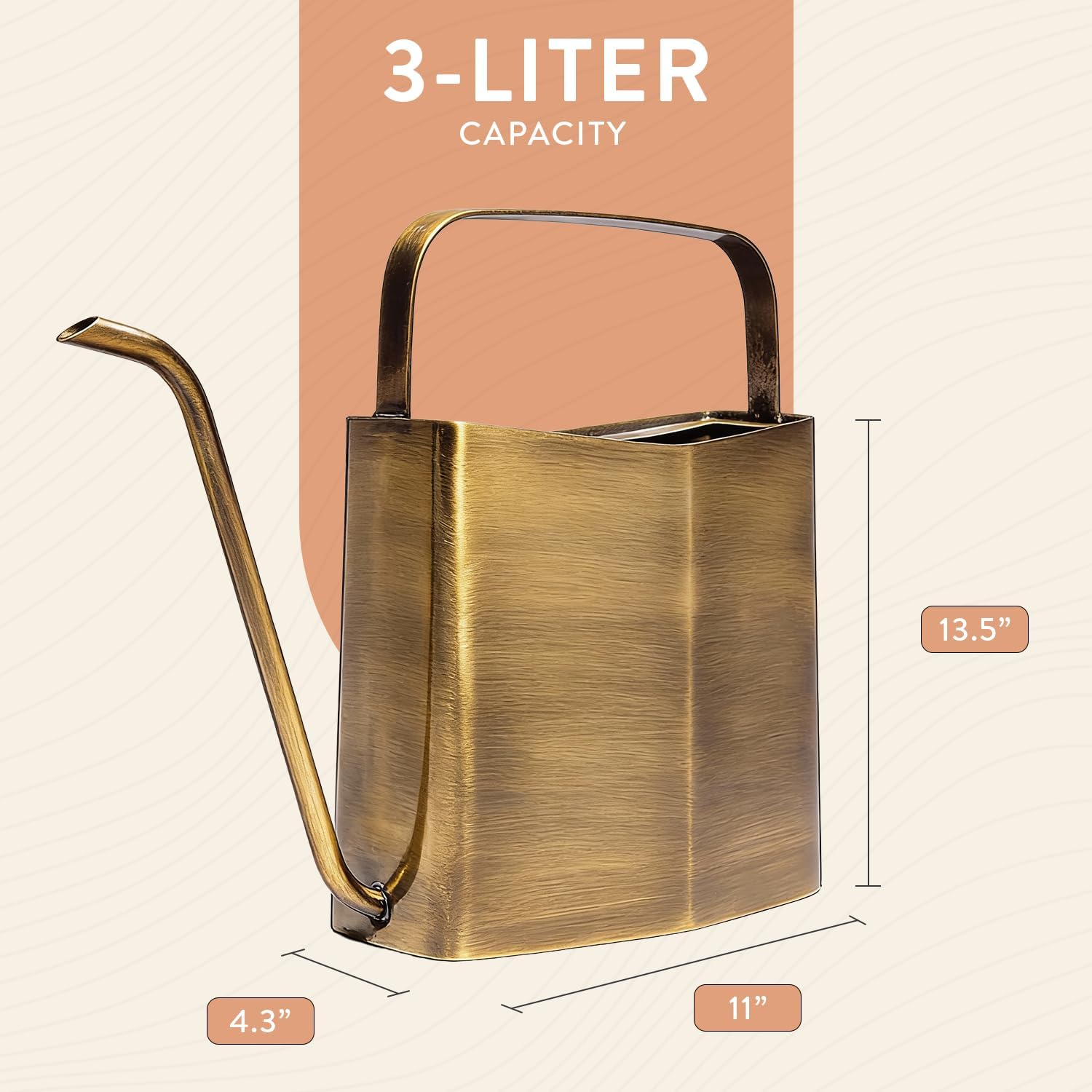 Modern Sprout brass watering can long spout close-up for precise water control