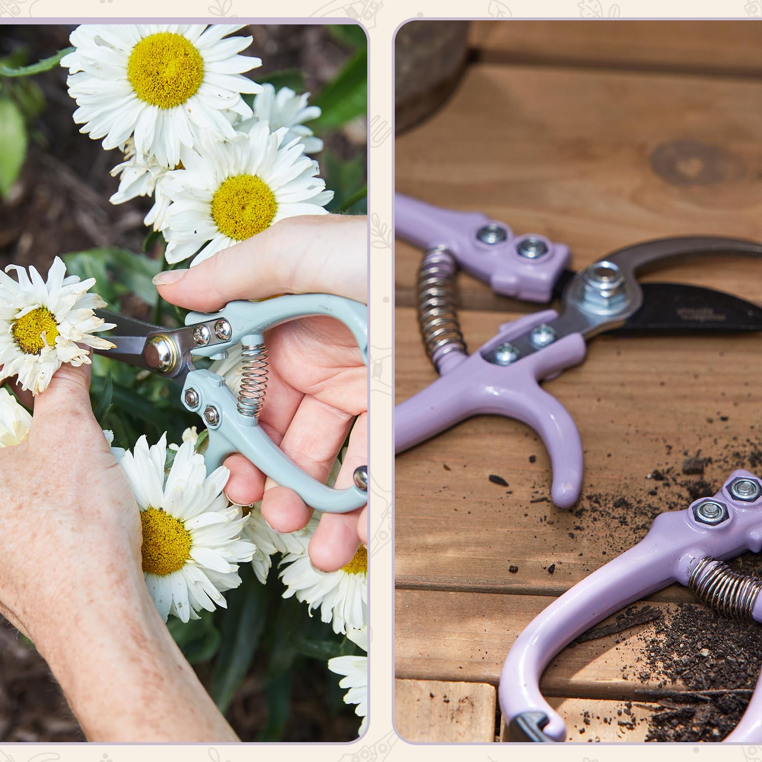 Modern Sprout pruner cutting small branch showing precise half-inch capacity