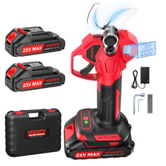 MODOFO front view of cordless pruner showing ergonomic handle and blade for comfortable cutting