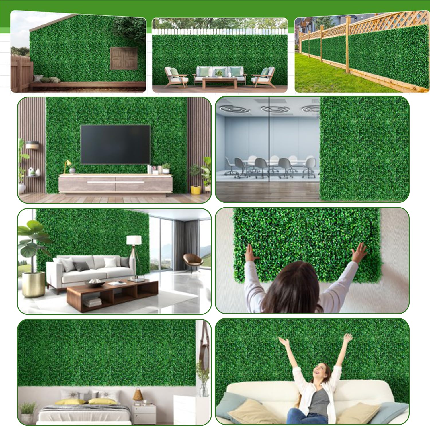 Moeput artificial hedge installed in living room adding instant greenery without upkeep