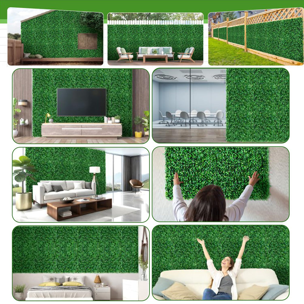 Moeput artificial hedge installed in living room adding instant greenery without upkeep