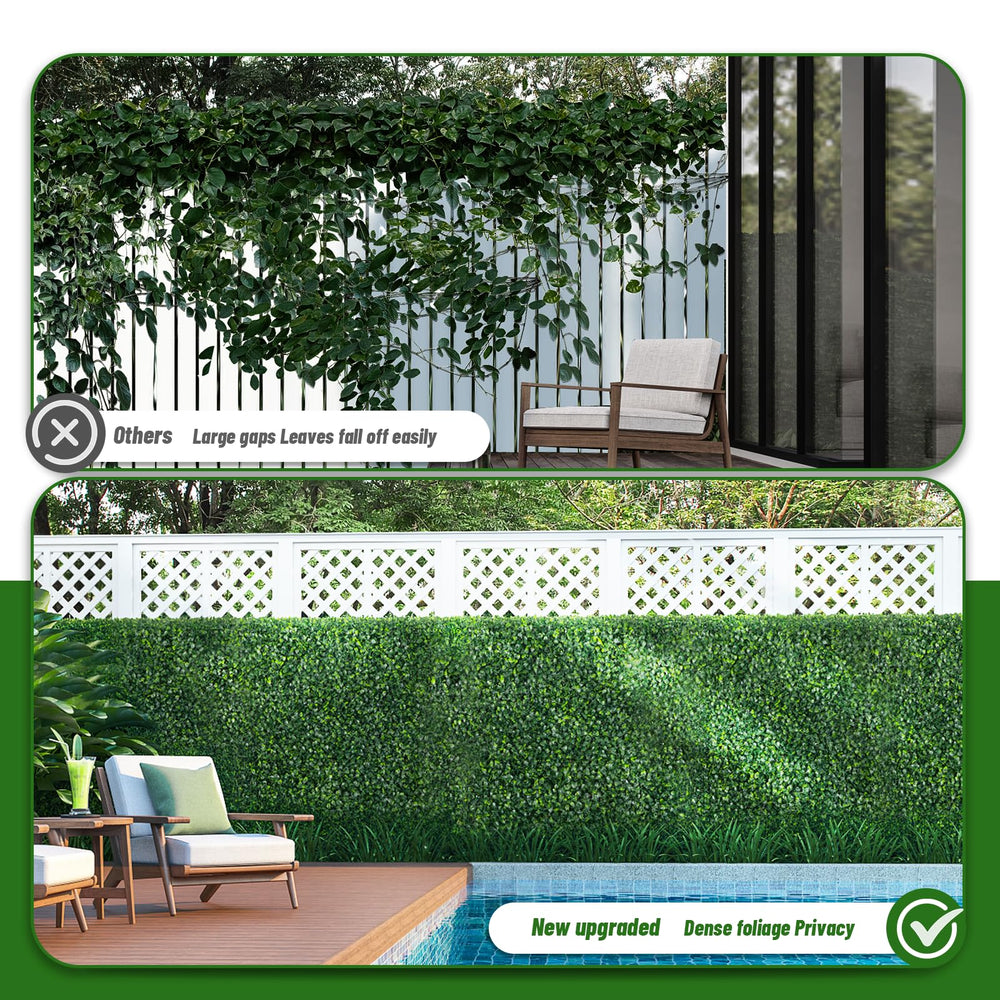 Moeput mounted on outdoor fence creating privacy and a vibrant backdrop for patios