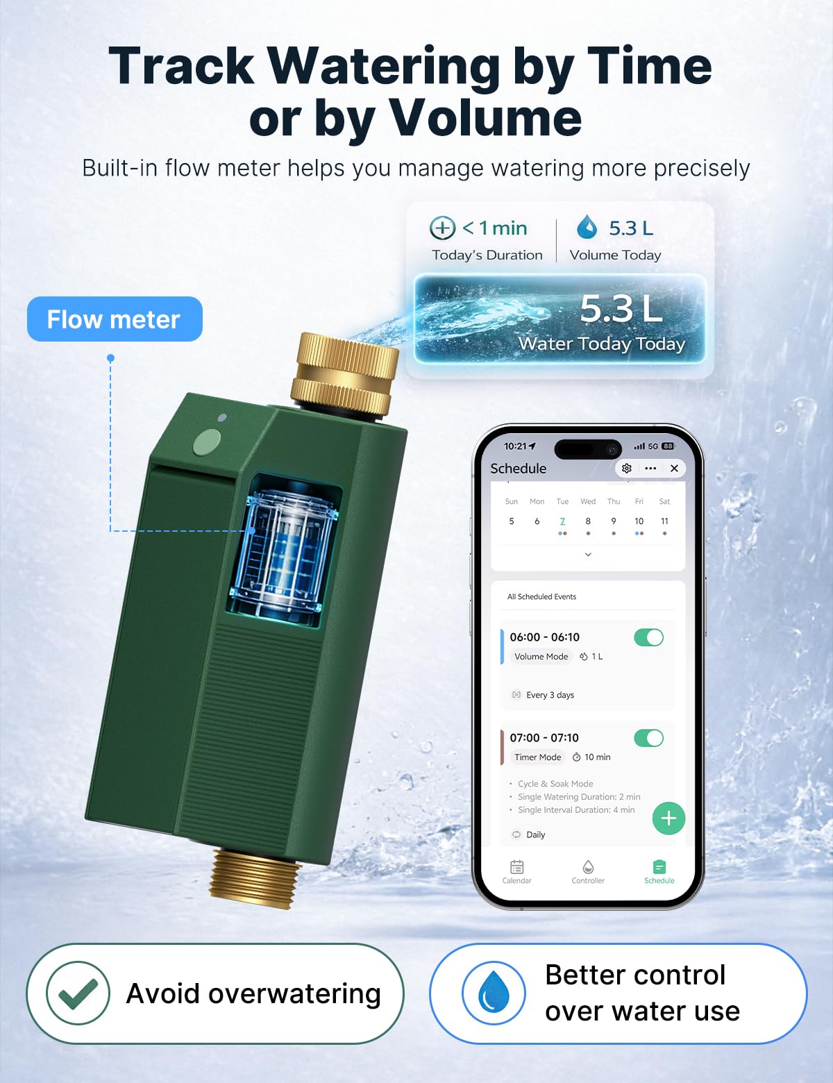 MOES water timer installed on garden hose demonstrating easy outdoor setup and control