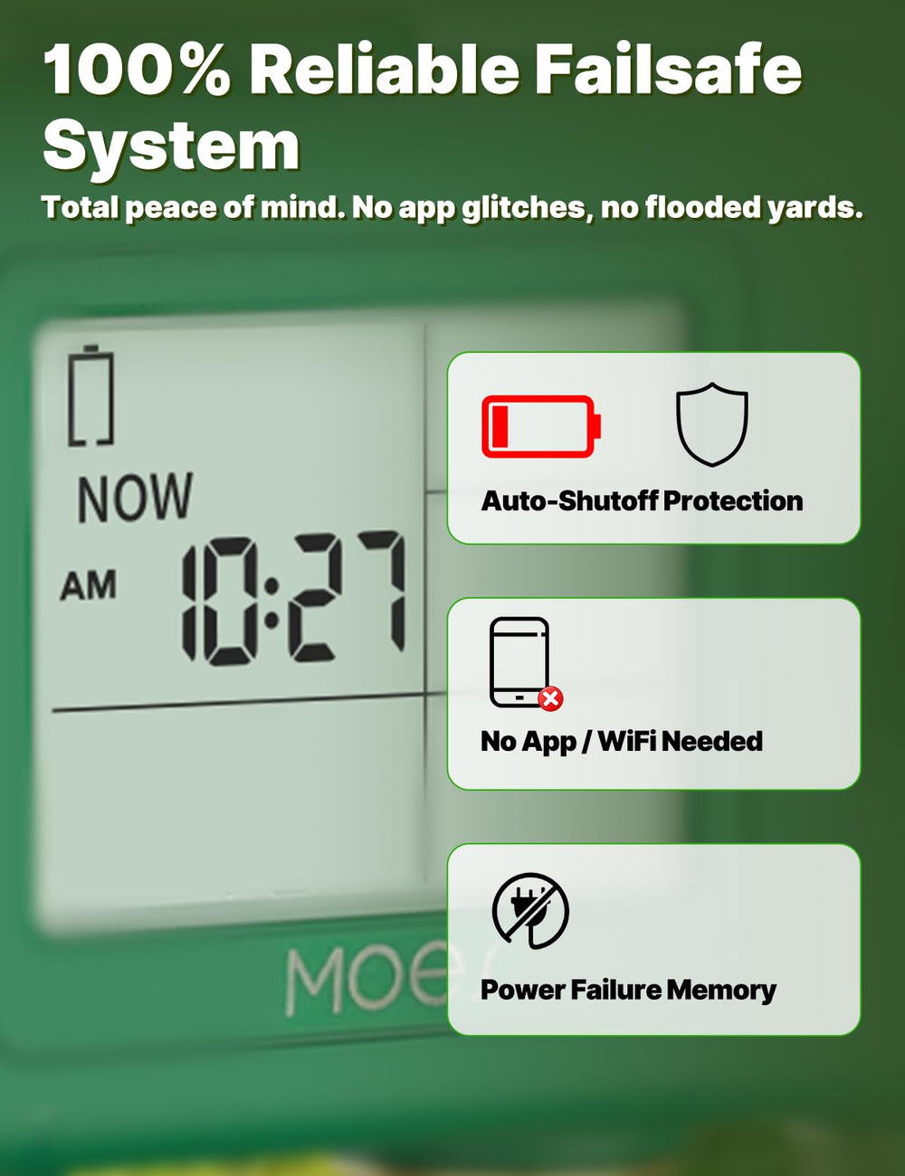 MOES LCD programming screen showing schedule settings for precise control benefit
