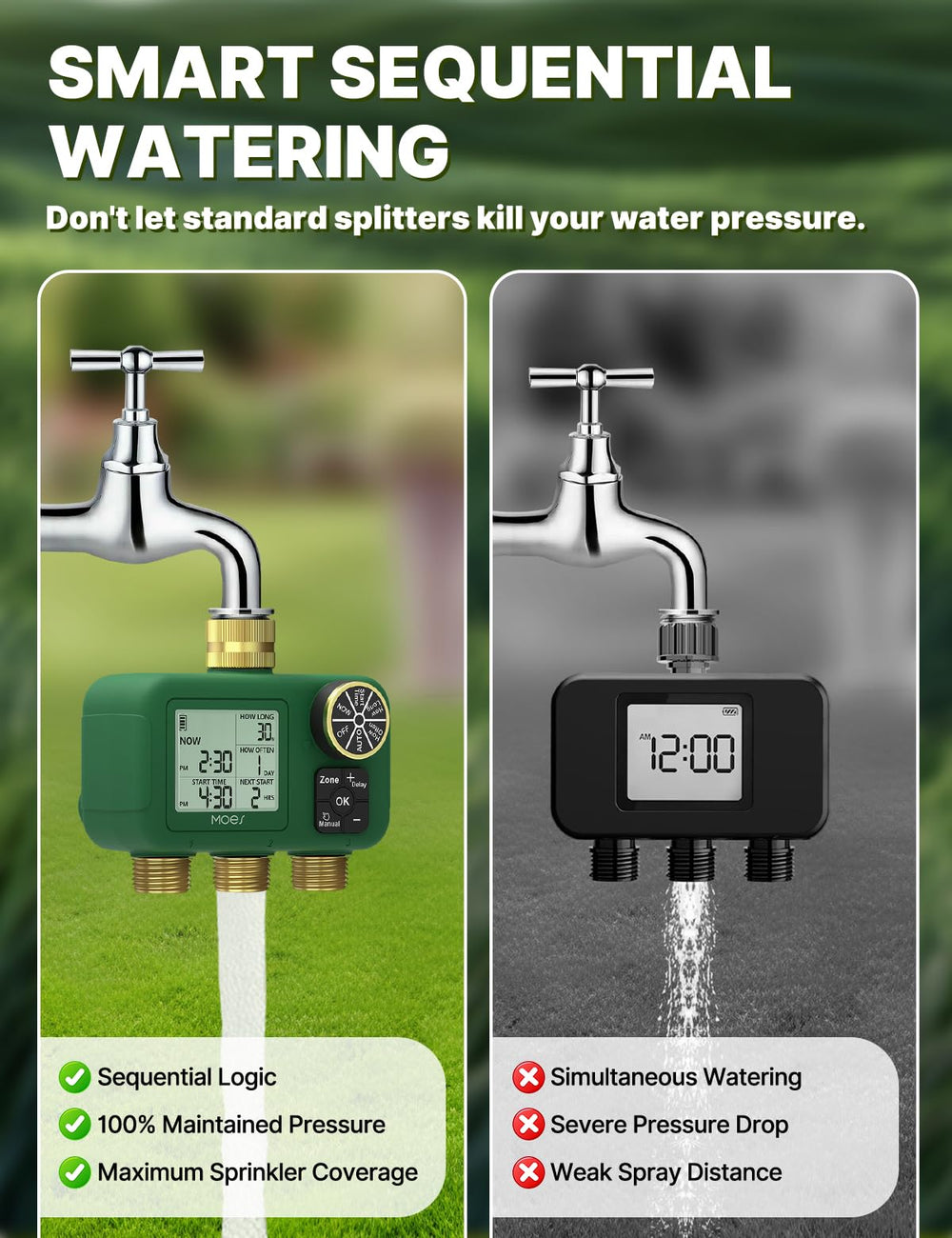 MOES diagram of sequential watering showing pressure-protecting sequence