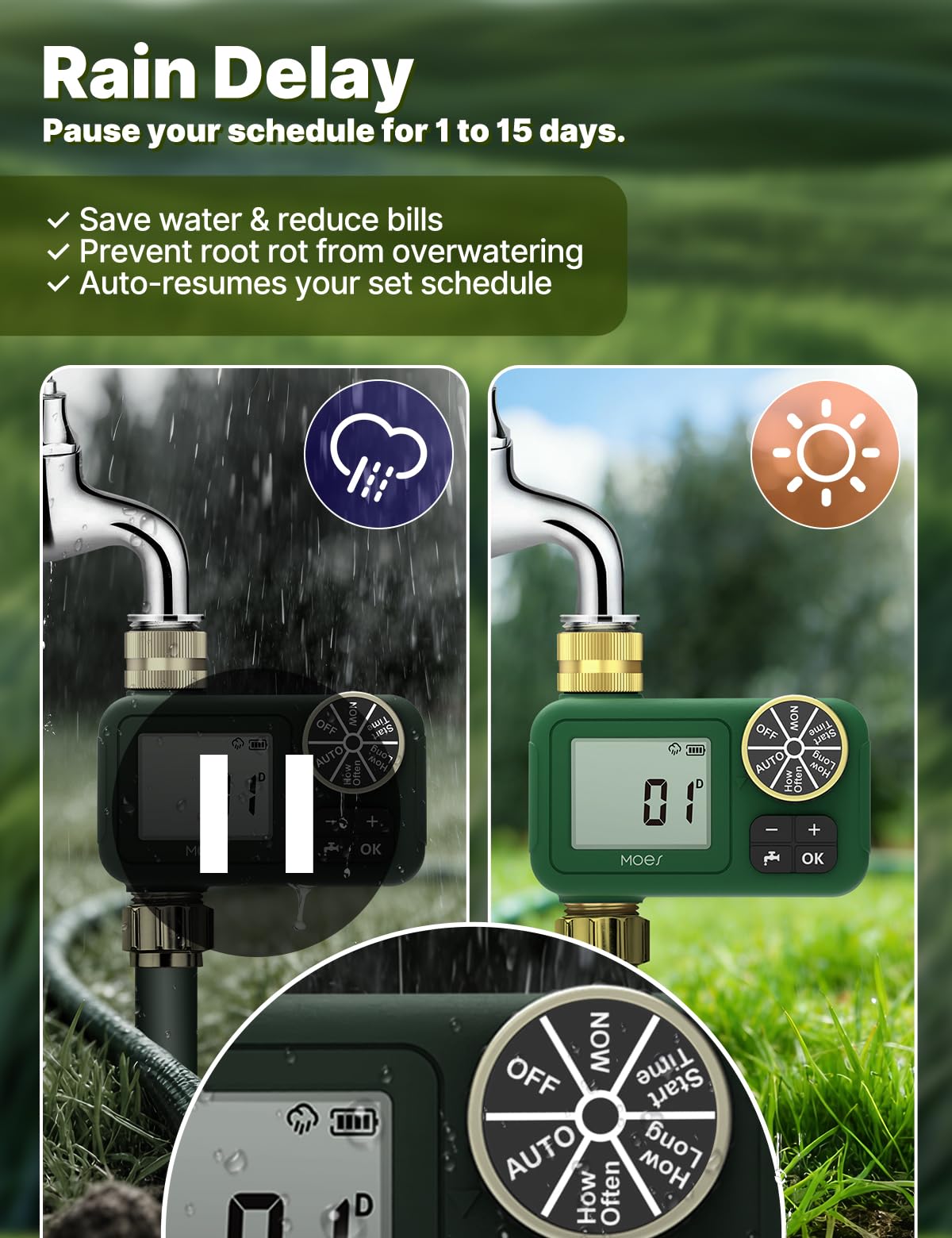 MOES side profile showing IP55 weather-resistant housing that protects electronics