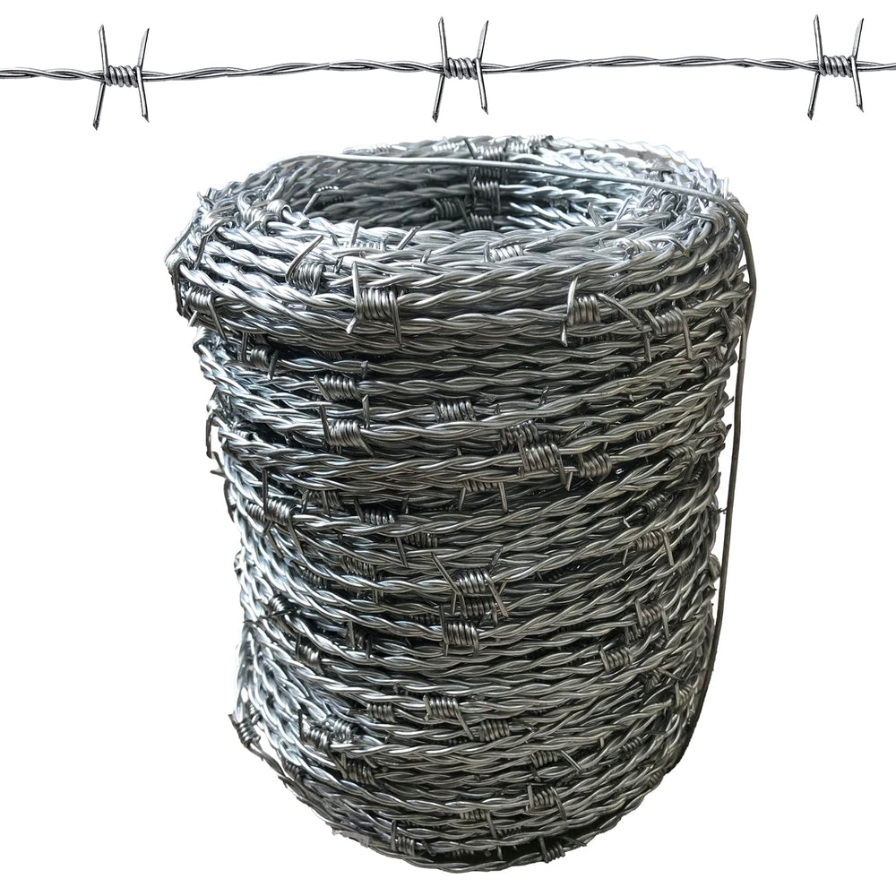MOEUFFIR front roll view showing full 328ft barbed wire, durable perimeter solution