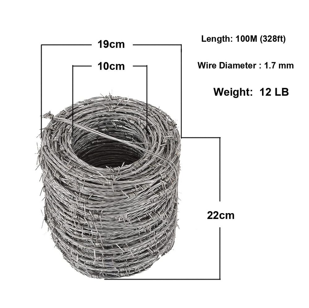 MOEUFFIR barbed wire installed on fence posts, clear deterrent and boundary protection
