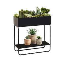 Mofesun front view showing full planter and shelf for organized gardening