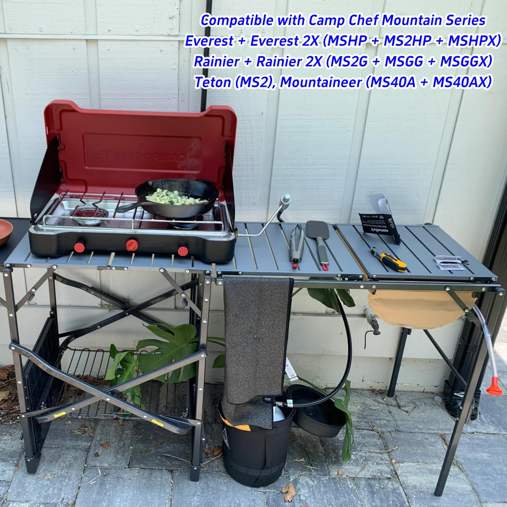 MOFLAME attached to 20 lb propane tank showing scale and stability